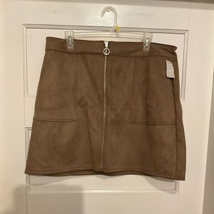 Tan Suede Mini Skirt Size 18 Maurices New
